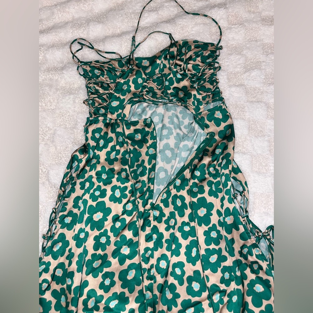 For Love & Lemons Green Floral Lincoln Midi Dress • Small - Picture 7 of 16
